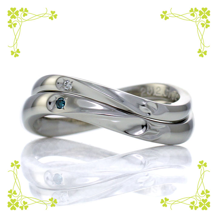 二人のイニシャルをデザインした結婚指輪（ｓ1178）