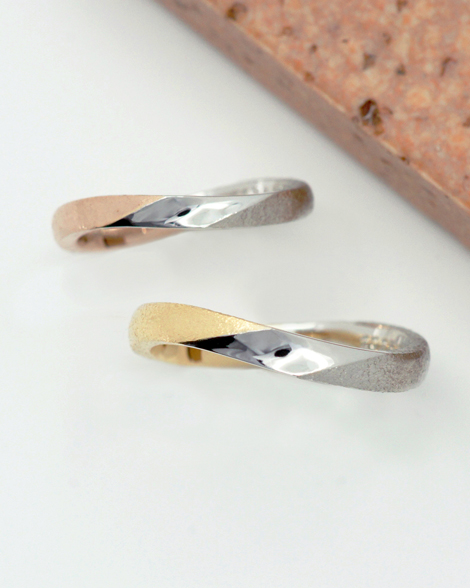 オーダーメイドK18&Pt950コンビマリッジリングのご紹介✨